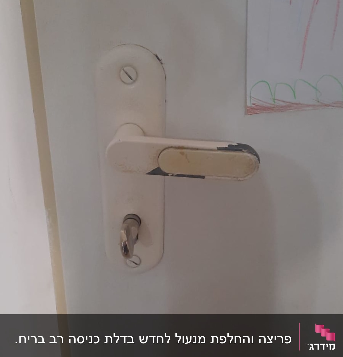 ידית דלת עם מנעול ומפתח